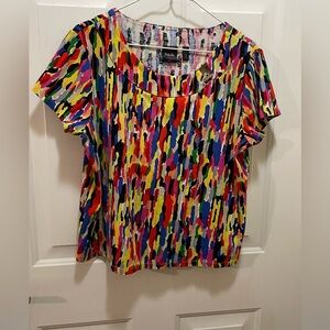 Rafaella Graphic Tee in Yellow and Red Relaxed Fit